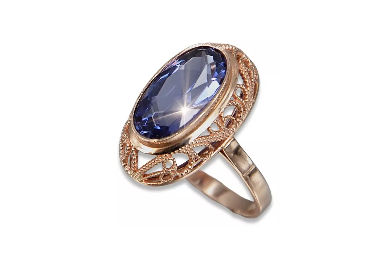 Ring Alexandrite čtrnáctinová růžová zlata Vintage Jewlery vrc374r